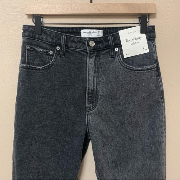 Abercrombie & Fitch The Skinny High Rise Curve Love Two Tone Black 27 4 NWT New - Picture 5 of 15